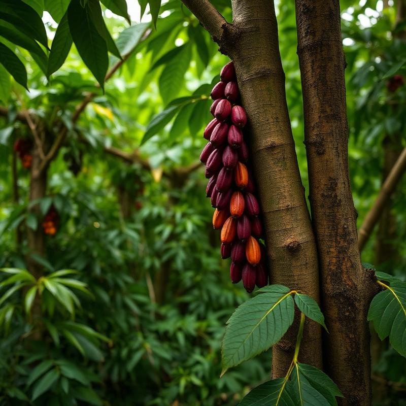 Cultivo de cacao en Nariño / Cauca: productores cosechando mazorcas entre árboles de sombra